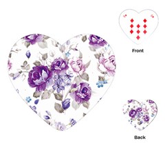 Flower-floral-design-paper-pattern-purple-watercolor-flowers-vector-material-90d2d381fc90ea7e9bf8355 Playing Cards Single Design (heart) by saad11