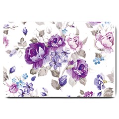 Flower-floral-design-paper-pattern-purple-watercolor-flowers-vector-material-90d2d381fc90ea7e9bf8355 Large Doormat by saad11