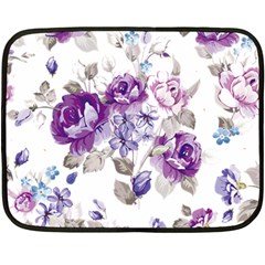 Flower-floral-design-paper-pattern-purple-watercolor-flowers-vector-material-90d2d381fc90ea7e9bf8355 Fleece Blanket (mini) by saad11