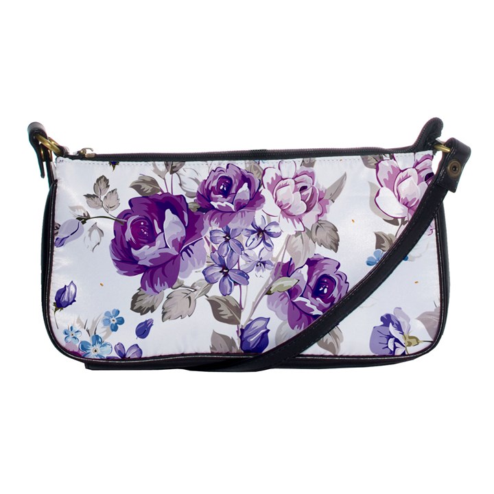 Flower-floral-design-paper-pattern-purple-watercolor-flowers-vector-material-90d2d381fc90ea7e9bf8355 Shoulder Clutch Bag