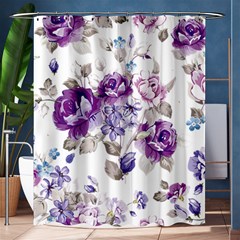 Flower-floral-design-paper-pattern-purple-watercolor-flowers-vector-material-90d2d381fc90ea7e9bf8355 Shower Curtain 60  X 72  (medium)  by saad11