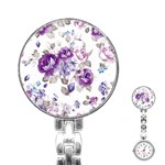 Flower-floral-design-paper-pattern-purple-watercolor-flowers-vector-material-90d2d381fc90ea7e9bf8355 Stainless Steel Nurses Watch Front