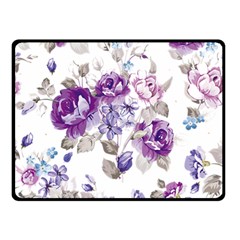 Flower-floral-design-paper-pattern-purple-watercolor-flowers-vector-material-90d2d381fc90ea7e9bf8355 Two Sides Fleece Blanket (small) by saad11