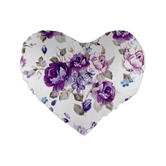 Flower-floral-design-paper-pattern-purple-watercolor-flowers-vector-material-90d2d381fc90ea7e9bf8355 Standard 16  Premium Flano Heart Shape Cushions by saad11