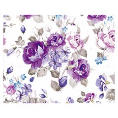 Flower-floral-design-paper-pattern-purple-watercolor-flowers-vector-material-90d2d381fc90ea7e9bf8355 Two Sides Premium Plush Fleece Blanket (medium) by saad11