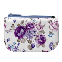 Flower-floral-design-paper-pattern-purple-watercolor-flowers-vector-material-90d2d381fc90ea7e9bf8355 Large Coin Purse by saad11