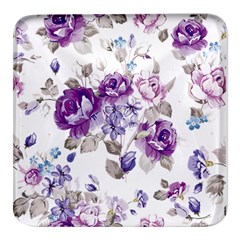 Flower-floral-design-paper-pattern-purple-watercolor-flowers-vector-material-90d2d381fc90ea7e9bf8355 Square Glass Fridge Magnet (4 Pack) by saad11