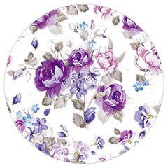 Flower-floral-design-paper-pattern-purple-watercolor-flowers-vector-material-90d2d381fc90ea7e9bf8355 Round Trivet by saad11