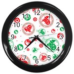 Christmas-texture-mapping-pattern-christmas-pattern-1bb24435f024a2a0b338c323e4cb4c29 Wall Clock (Black) Front