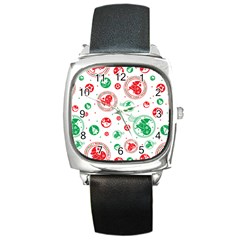 Christmas-texture-mapping-pattern-christmas-pattern-1bb24435f024a2a0b338c323e4cb4c29 Square Metal Watch by saad11