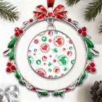 Christmas-texture-mapping-pattern-christmas-pattern-1bb24435f024a2a0b338c323e4cb4c29 Metal X mas Wreath Ribbon Ornament Front