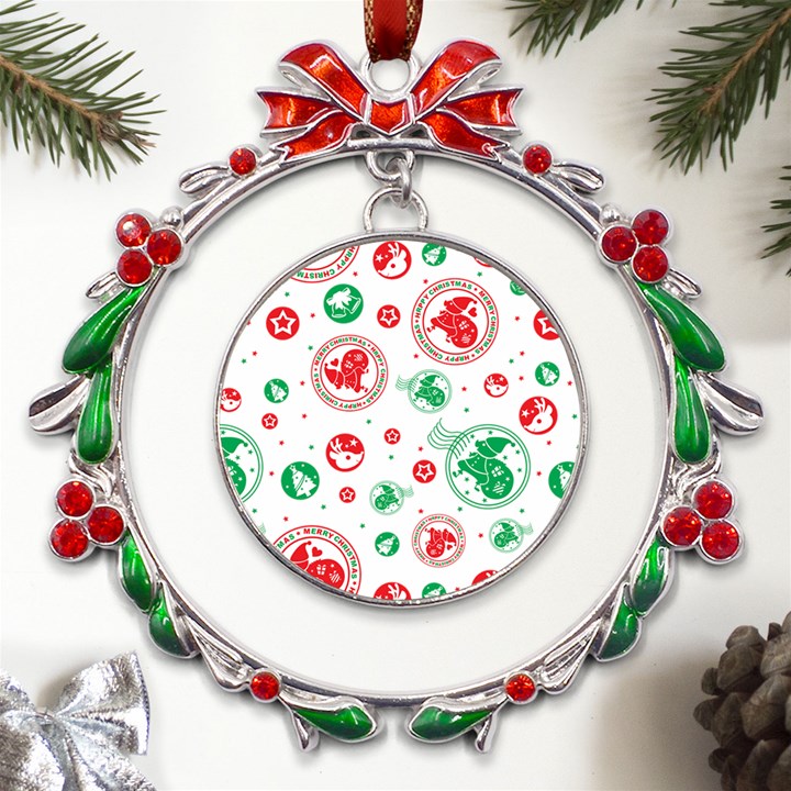 Christmas-texture-mapping-pattern-christmas-pattern-1bb24435f024a2a0b338c323e4cb4c29 Metal X mas Wreath Ribbon Ornament