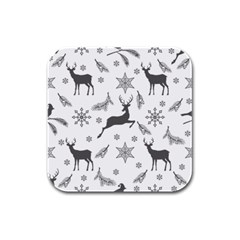 Gray-christmas-element-background-f4f0c9d44b5bbf0cb59e1f7f8d159344 Rubber Square Coaster (4 pack)