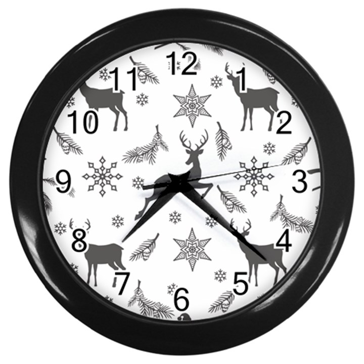 Gray-christmas-element-background-f4f0c9d44b5bbf0cb59e1f7f8d159344 Wall Clock (Black)