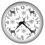 Gray-christmas-element-background-f4f0c9d44b5bbf0cb59e1f7f8d159344 Wall Clock (Silver) Front