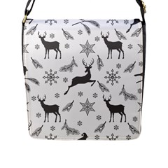 Gray-christmas-element-background-f4f0c9d44b5bbf0cb59e1f7f8d159344 Flap Closure Messenger Bag (l) by saad11