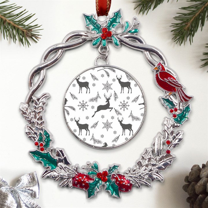 Gray-christmas-element-background-f4f0c9d44b5bbf0cb59e1f7f8d159344 Metal X mas Wreath Holly leaf Ornament