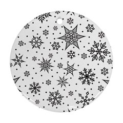 Snowflake-icon-vector-christmas-seamless-background-531ed32d02319f9f1bce1dc6587194eb Ornament (round)