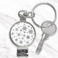 Snowflake-icon-vector-christmas-seamless-background-531ed32d02319f9f1bce1dc6587194eb Nail Clippers Key Chain by saad11