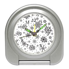 Snowflake-icon-vector-christmas-seamless-background-531ed32d02319f9f1bce1dc6587194eb Travel Alarm Clock by saad11