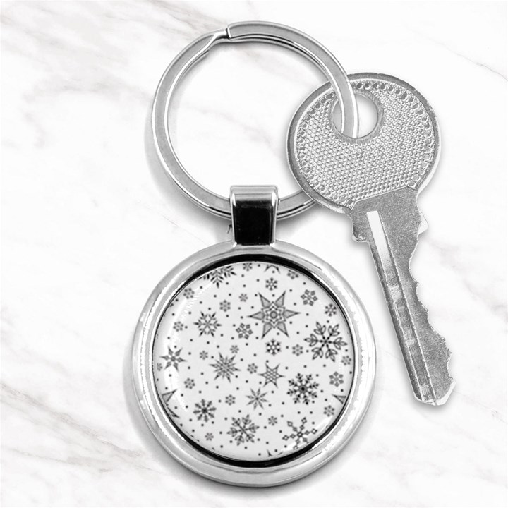 Snowflake-icon-vector-christmas-seamless-background-531ed32d02319f9f1bce1dc6587194eb Key Chain (Round)