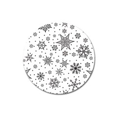 Snowflake-icon-vector-christmas-seamless-background-531ed32d02319f9f1bce1dc6587194eb Magnet 3  (round) by saad11