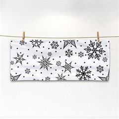 Snowflake-icon-vector-christmas-seamless-background-531ed32d02319f9f1bce1dc6587194eb Hand Towel by saad11