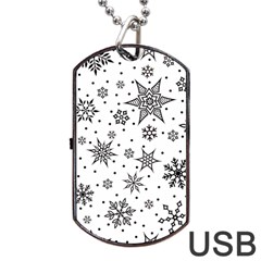 Snowflake-icon-vector-christmas-seamless-background-531ed32d02319f9f1bce1dc6587194eb Dog Tag Usb Flash (one Side) by saad11