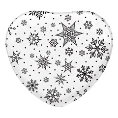 Snowflake-icon-vector-christmas-seamless-background-531ed32d02319f9f1bce1dc6587194eb Heart Glass Fridge Magnet (4 Pack) by saad11