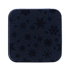 Snowflake-icon-vector-christmas-seamless-background-531ed32d02319f9f1bce1dc6587194eb Square Metal Box (black) by saad11