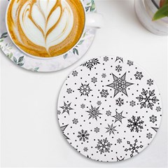 Snowflake-icon-vector-christmas-seamless-background-531ed32d02319f9f1bce1dc6587194eb Uv Print Round Tile Coaster by saad11