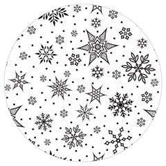 Snowflake-icon-vector-christmas-seamless-background-531ed32d02319f9f1bce1dc6587194eb Round Trivet by saad11