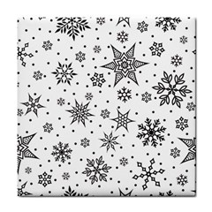 Snowflake-icon-vector-christmas-seamless-background-531ed32d02319f9f1bce1dc6587194eb Tile Coaster by saad11