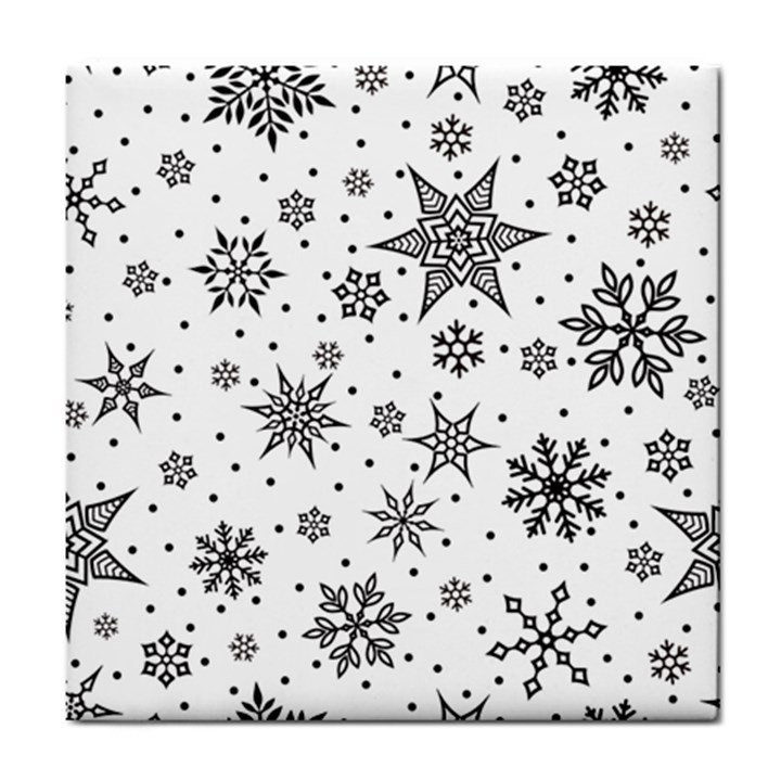 Snowflake-icon-vector-christmas-seamless-background-531ed32d02319f9f1bce1dc6587194eb Tile Coaster