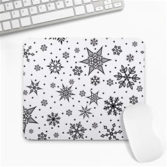 Snowflake-icon-vector-christmas-seamless-background-531ed32d02319f9f1bce1dc6587194eb Large Mousepad by saad11