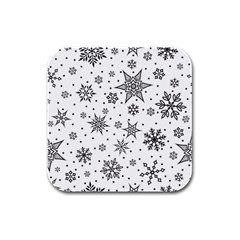 Snowflake-icon-vector-christmas-seamless-background-531ed32d02319f9f1bce1dc6587194eb Rubber Square Coaster (4 Pack) by saad11