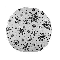 Snowflake-icon-vector-christmas-seamless-background-531ed32d02319f9f1bce1dc6587194eb Standard 15  Premium Round Cushions by saad11