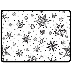 Snowflake-icon-vector-christmas-seamless-background-531ed32d02319f9f1bce1dc6587194eb Two Sides Fleece Blanket (large) by saad11