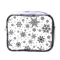 Snowflake-icon-vector-christmas-seamless-background-531ed32d02319f9f1bce1dc6587194eb Mini Toiletries Bag (one Side)