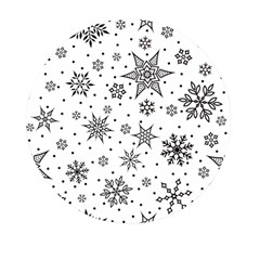 Snowflake-icon-vector-christmas-seamless-background-531ed32d02319f9f1bce1dc6587194eb Mini Round Pill Box by saad11