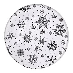 Snowflake-icon-vector-christmas-seamless-background-531ed32d02319f9f1bce1dc6587194eb Round Glass Fridge Magnet (4 Pack)