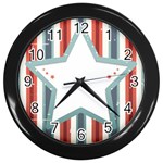 Star-decorative-embellishment-6aa070a89baeccaaaca156bbe13c325f Wall Clock (Black) Front