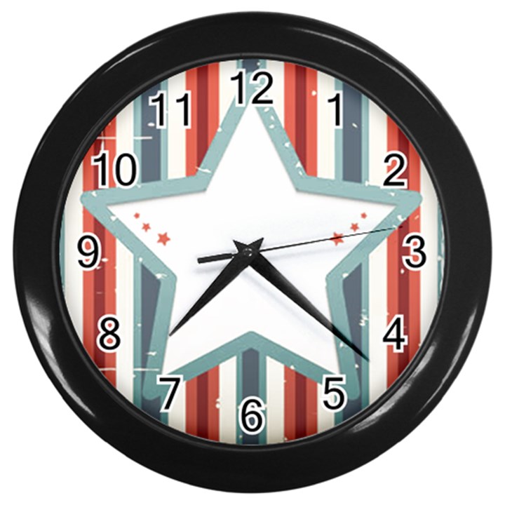 Star-decorative-embellishment-6aa070a89baeccaaaca156bbe13c325f Wall Clock (Black)