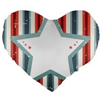 Star-decorative-embellishment-6aa070a89baeccaaaca156bbe13c325f Large 19  Premium Heart Shape Cushions Front