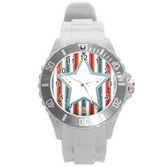 Star-decorative-embellishment-6aa070a89baeccaaaca156bbe13c325f Round Plastic Sport Watch (l)