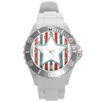 Star-decorative-embellishment-6aa070a89baeccaaaca156bbe13c325f Round Plastic Sport Watch (L) Front