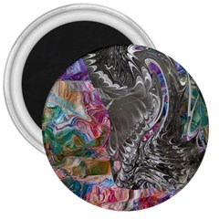 Wing On Abstract Delta 3  Magnets by kaleidomarblingart