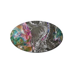 Wing On Abstract Delta Sticker (oval) by kaleidomarblingart