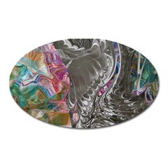 Wing On Abstract Delta Oval Magnet by kaleidomarblingart