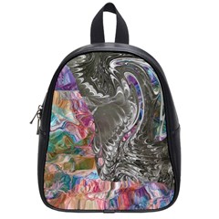 Wing On Abstract Delta School Bag (small) by kaleidomarblingart